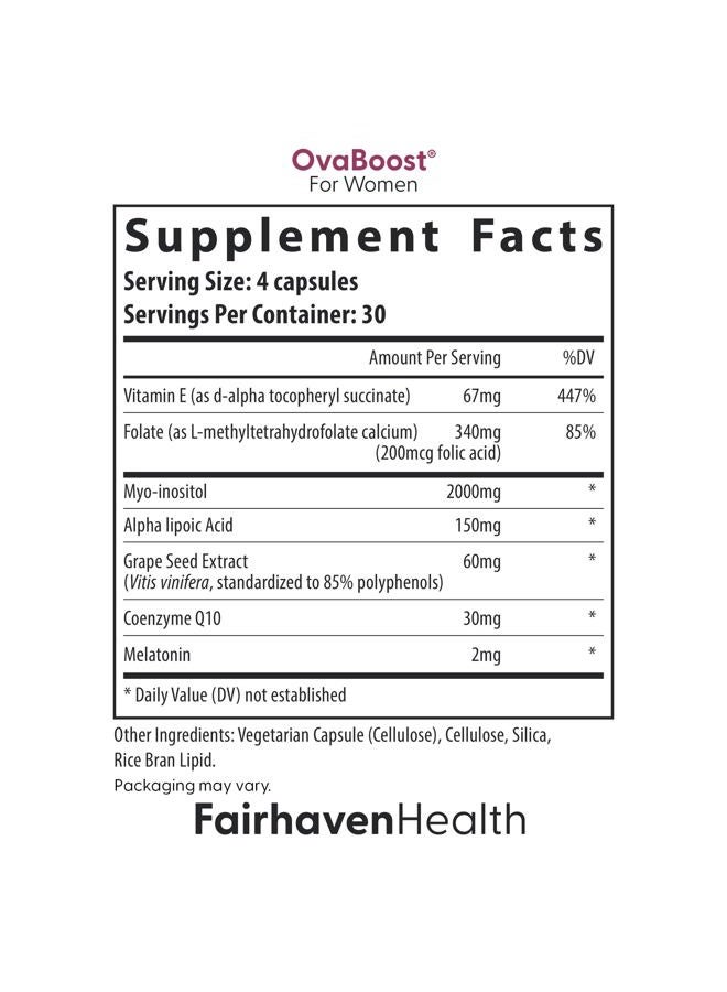 fairhaven health FertilAid for Women & Ovaboost Combo, Female Fertility Supplement & Natural Fertility Vitamin with Myo-Inositol, Vitex & Vitamins to Support Ovulation, Cycle Regularity & Egg Quality, 1 Month Supply - Image 3
