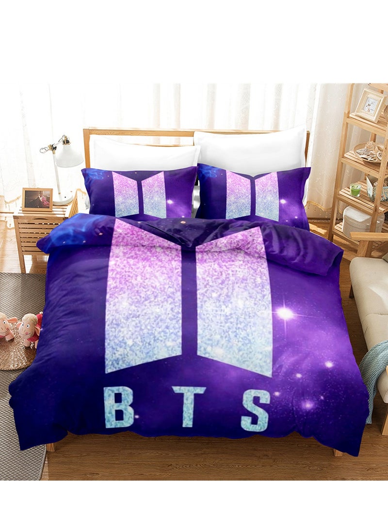 3pc creative 3d printing creative printing 1 quilt cover 2 pillowcases fashion set - Image 2