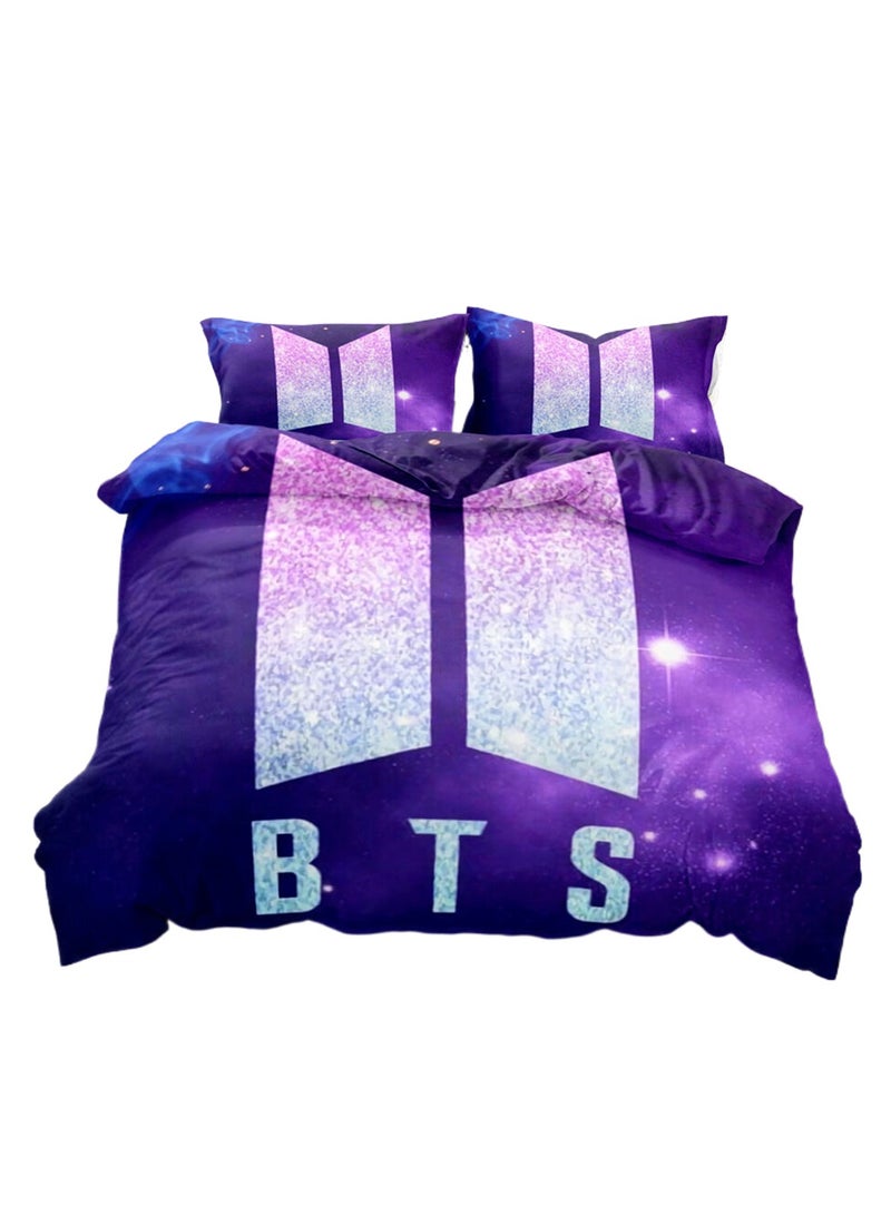 3pc creative 3d printing creative printing 1 quilt cover 2 pillowcases fashion set - Image 1