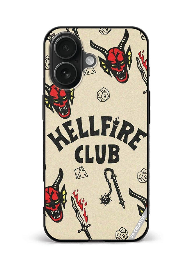 VR CREATIVE غطاء حماية لتصميم نادي الجحيم متعدد الألوان لجهاز آبل آيفون 16