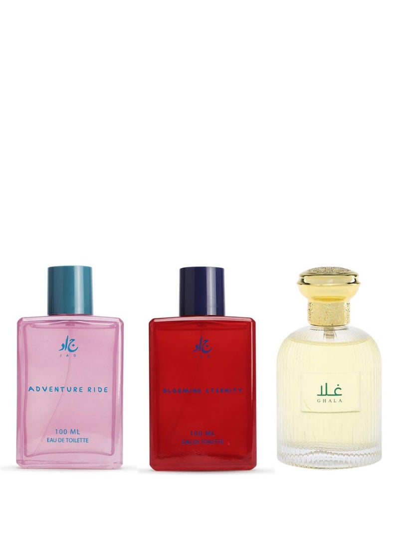 جاد مجموعة جاد للجنسين (بلومينج، أدفنتشر، وغالا) ماء تواليت 100 مل × 3 قطع - Image 1