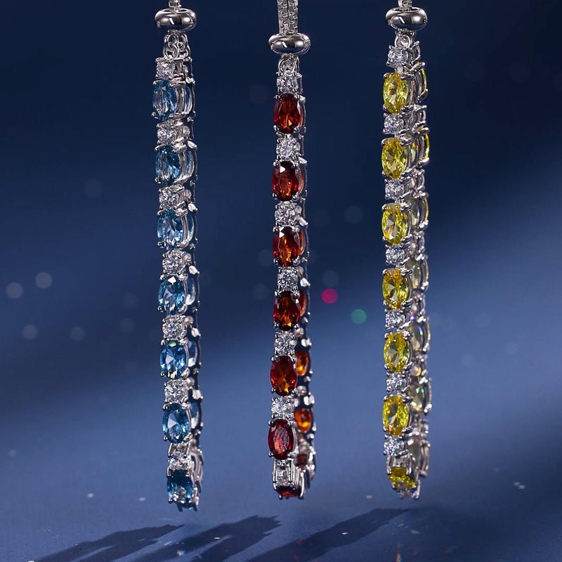 FANCIME Sterling Silver Garnet Tennis Bracelet January Birthstone Bolo Tennis Bracelets for Women Fine Jewelry Birthday Gifts for Women Mom - Image 5