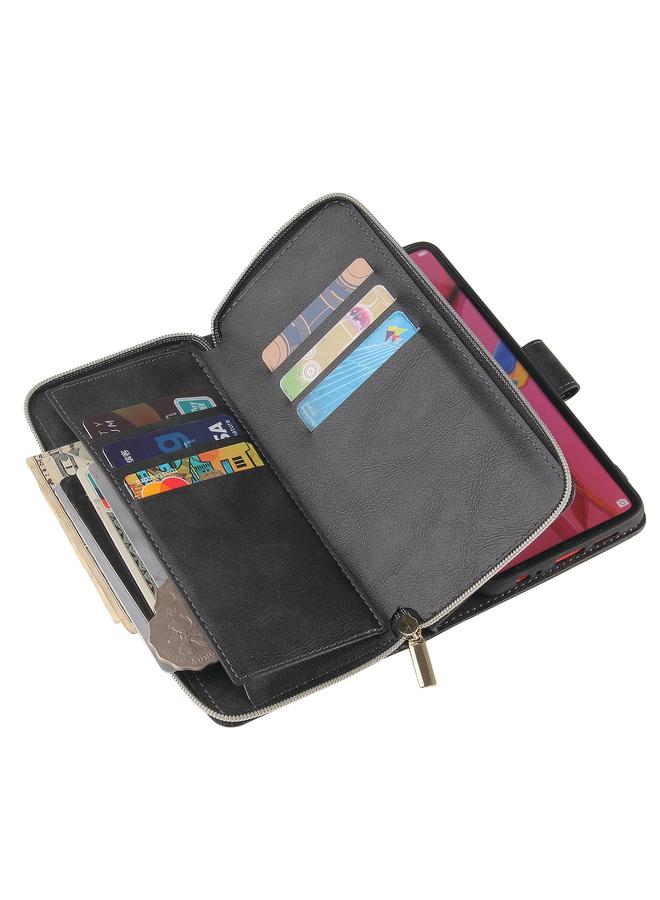 Zaboon Case For Huawei P30 Zipper Wallet Bag Horizontal Flip PU Leather Case with Holder & 9 Card Slots & Wallet & Lanyard & Photo Frame - Image 5