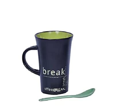 RJ kitchenware Store Coffee Mug Cold Mug Milk Mug chaina There is Always time for Coffee Black Mug Ceramic Best for Gift 350ml Full Black Modern Design Gifting for All Family Glass Pack of 1 - Image 3