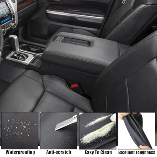 AOUTTUOA Car Center Console Armrest Replacement Cover Stitch Console Lid Leather Black Compatible with Toyota Tundra 2014 2015 2016 2017 2018 2019 - Image 2