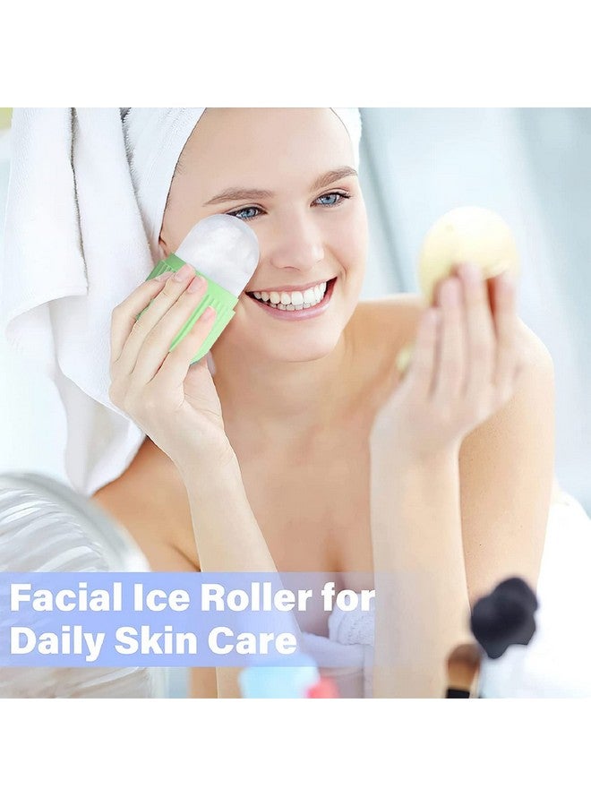 Ice Roller For Face, Ice Mold to Enhance Skin Glow, Shrink & Tighten Pores, Reusable Skin Tool for Puffiness, Anti - Ageing & Pain Relief, Leakproof, Unisex (H-3087) (GREEN) - Image 3