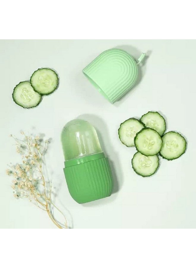Ice Roller For Face, Ice Mold to Enhance Skin Glow, Shrink & Tighten Pores, Reusable Skin Tool for Puffiness, Anti - Ageing & Pain Relief, Leakproof, Unisex (H-3087) (GREEN) - Image 4