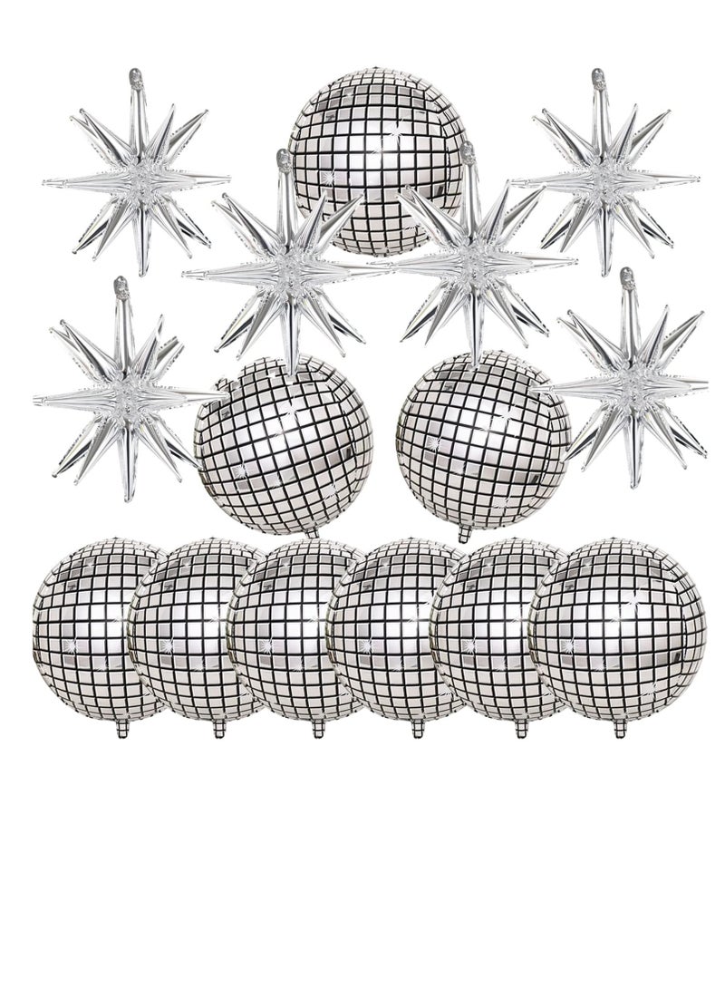 15 ديسكو الكرة البالونات ، عملاق الفضة تنفجر نجمة بالون احباط الالومنيوم لعيد الميلاد ، حزب البكالوريوس ، 70s 80s تحت عنوان الحزب ديكو لوازم الديكور ، ديكو هوس الطرف ديكو - Image 1