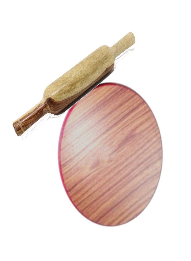 Liolis Wooden Rolling Board Rolling Pin Round Chakla Belan (9 inch, Pure Wood) - Image 1