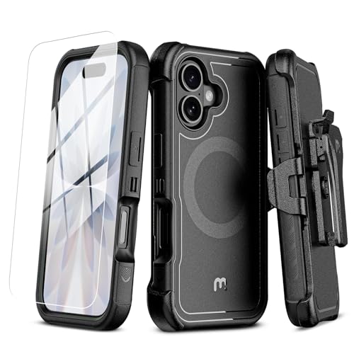 M MYBAT PRO For iPhone 17 Case with Belt Clip Holster,Maverick Series Case For iPhone 17 [Compatible with Magsafe]w/Screen Protector,Anti-Drop,Shockproof,w/360°Rotating Kickstand,Heavy Duty Protection - Image 1