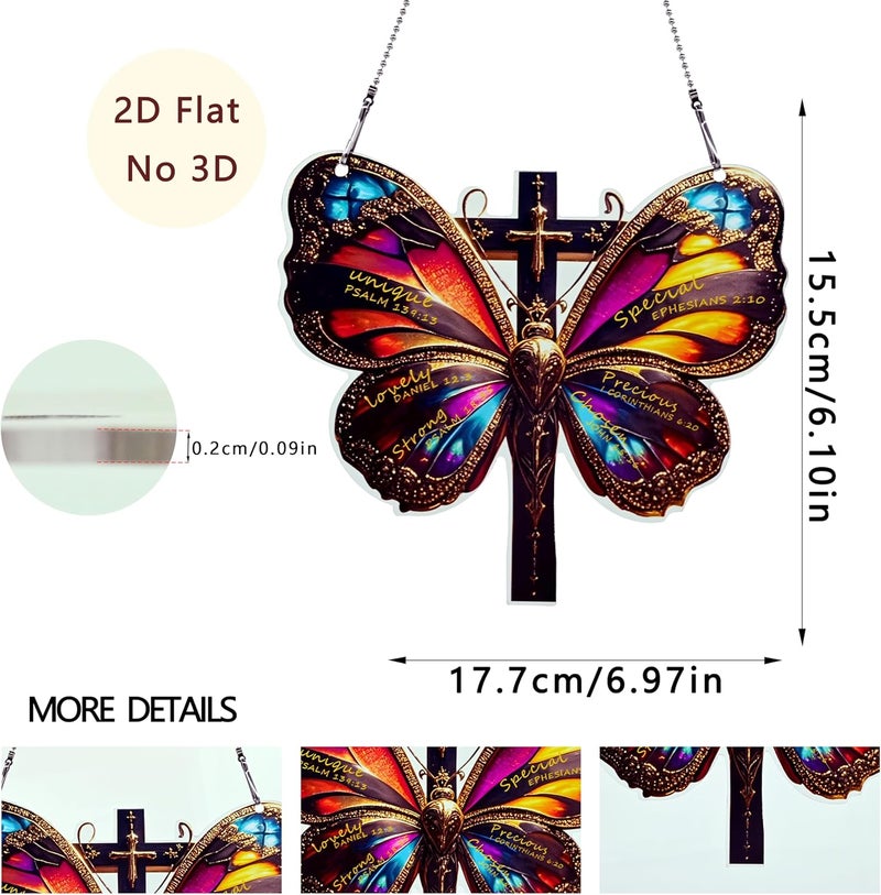 thmnj Butterfly Ornaments Colorful Window Hanging Decorations Home Wall Decor for Bedroom Patio Indoor Outdoor - Image 2