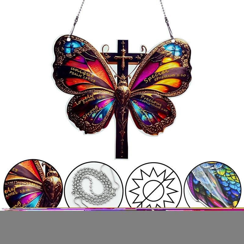 thmnj Butterfly Ornaments Colorful Window Hanging Decorations Home Wall Decor for Bedroom Patio Indoor Outdoor - Image 3