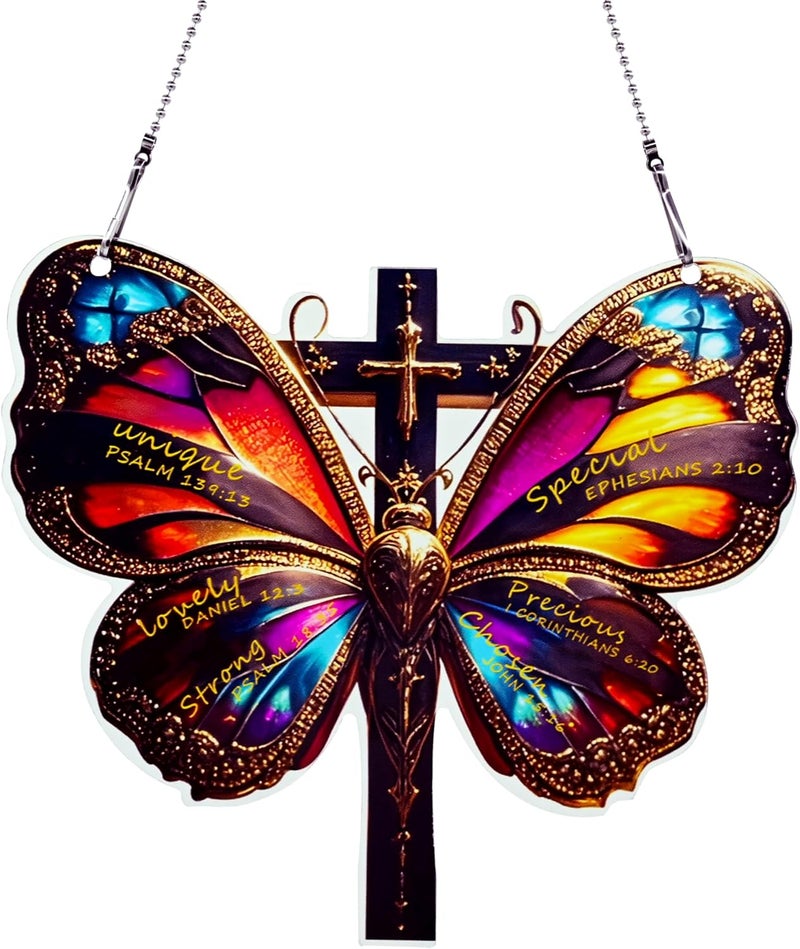 thmnj Butterfly Ornaments Colorful Window Hanging Decorations Home Wall Decor for Bedroom Patio Indoor Outdoor - Image 1