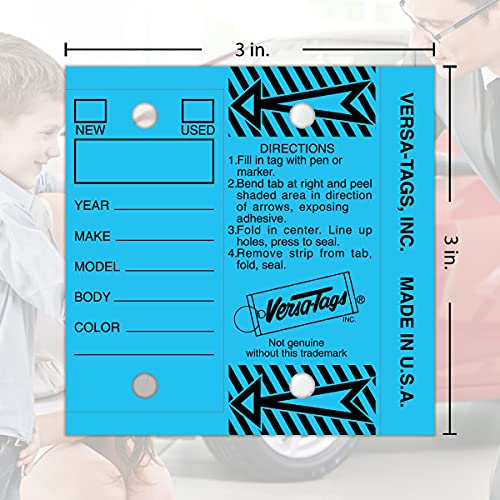 Versa-Tags Blue 2 Pack - Genuine Versa-Tag Key Tags (2 Boxes of 250 Tags per Box with Metal Rings - 500 Total) - Image 2