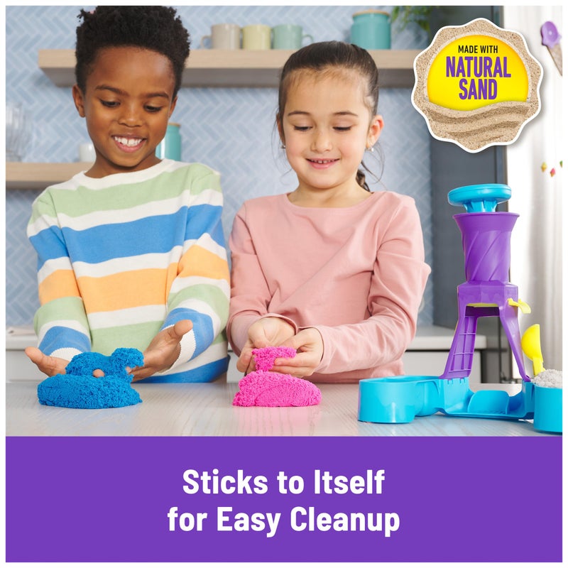 Kinetic Sand, Soft Serve Station with 14oz Play Sand (Blue, Pink & White), 2 Ice Cream Cones & 2 Tools, Sensory Toys, Stocking Stuffers for Kids Ages 3 and up - Image 5