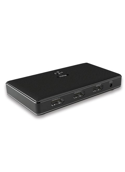 4K 1x2 HDMI Splitter by - 1 Port to 2 HDMI Display Duplicate/Mirror - Powered Splitter Ver 2.0 Certified for Full HD 1080P High Resolution & 3D Support (One Input To Two Outputs)