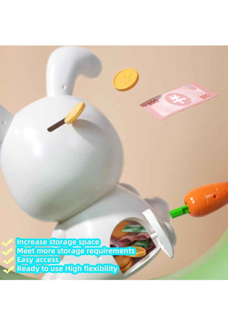 Joyelink Cute Cartoon Rabbit Piggy Bank，Bunny Piggy Bank for Kids, Unbreakable Rabbit Coin Bank, Rabbits Saving Money Banks, Creative Coin Box Money Birthday Gift for Boys Girls - Image 4