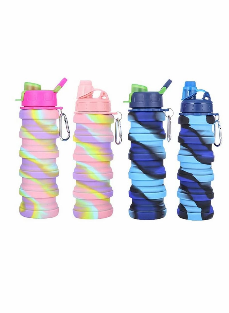 KASTWAVE Collapsible Water Bottles Reuseable BPA Free Silicone Foldable Water Bottles for Outdoor Travel Camping Hiking Kids Students Girl Women, Best Gift for Travelers - Image 2