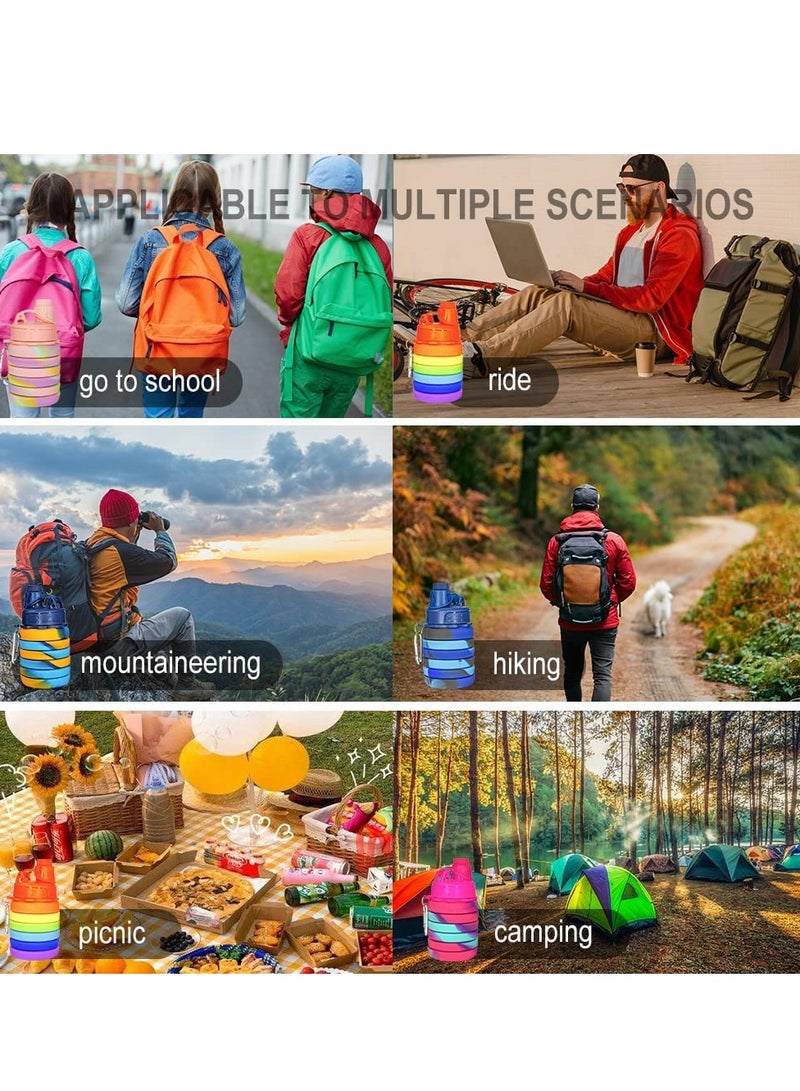 KASTWAVE Collapsible Water Bottles Reuseable BPA Free Silicone Foldable Water Bottles for Outdoor Travel Camping Hiking Kids Students Girl Women, Best Gift for Travelers - Image 4