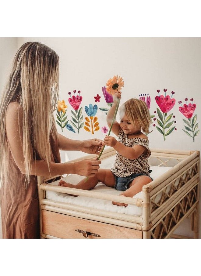 DesignStickers - Flowers Wall Decals For Girls Bedroom Children Diy Wall Art Stickers For Classroom Nursery Playroom Preschool Floral Peel And Stick Decor - Image 1