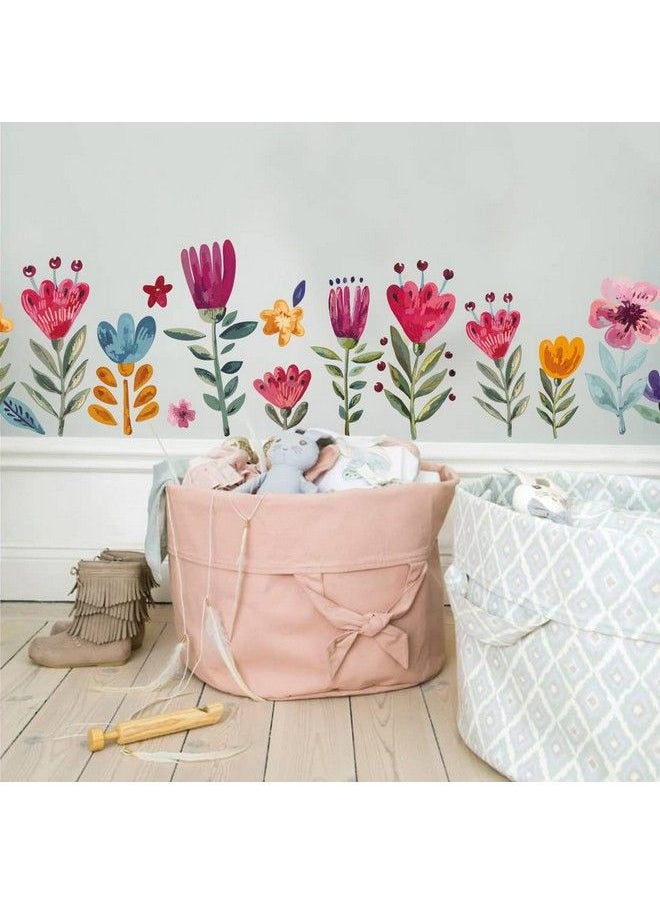 DesignStickers - Flowers Wall Decals For Girls Bedroom Children Diy Wall Art Stickers For Classroom Nursery Playroom Preschool Floral Peel And Stick Decor - Image 1