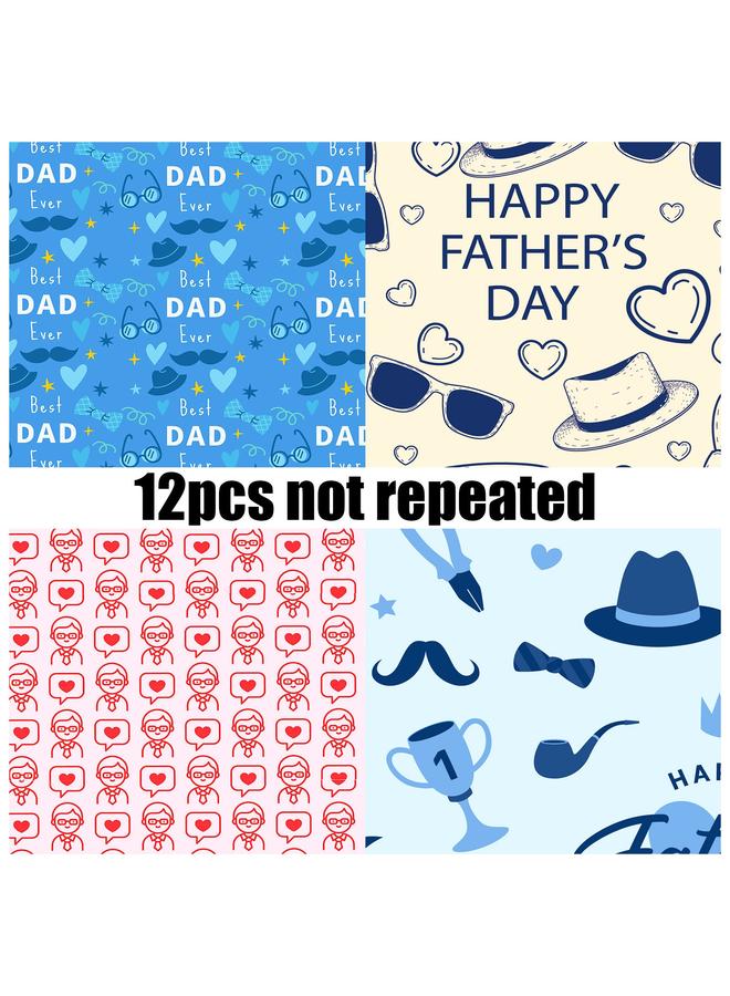 Bluejw 12 Striped Father's Day Material Paper Basic Hand Account DIY Background Photo Album Base Material Paper - Image 4