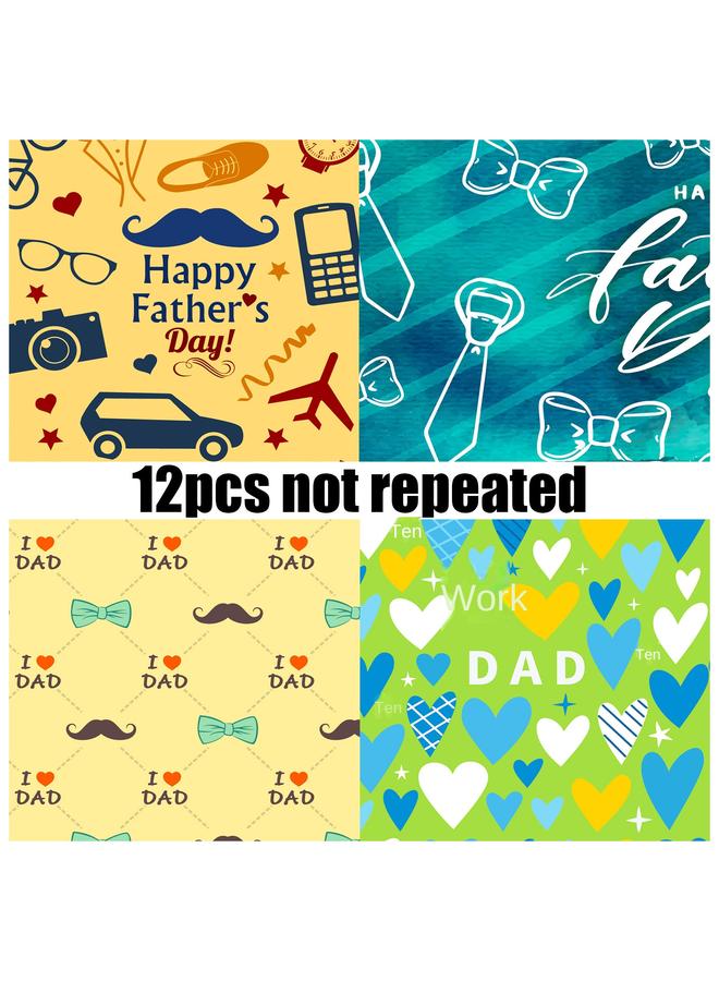 Bluejw 12 Striped Father's Day Material Paper Basic Hand Account DIY Background Photo Album Base Material Paper - Image 5