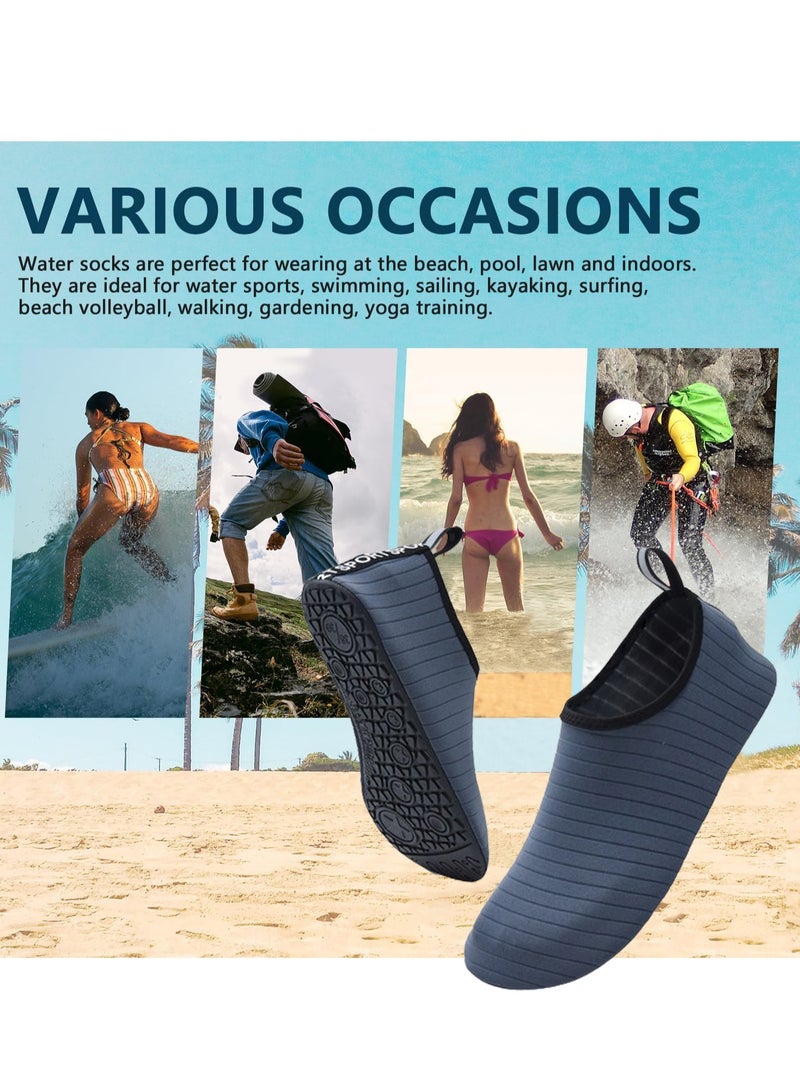 Generic Water Shoes for Men Women Quick-Dry Aqua Socks Slip-on Beach Shoes Swimming Shoes Barefoot Yoga Socks for Sport Beach Swim Surf Yoga Exercise (Grey)  - Image 5