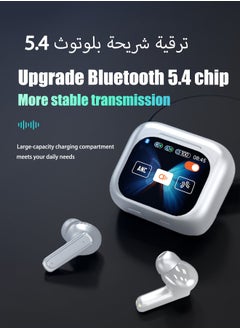 Wireless Bluetooth 5.4 Headphones Touch Screen Earbuds ENC Call Noise Cancelling In-Ear Headphones USB Charging Case Earbuds Waterproof IPX5 - pzsku/Z545521E228E6824E8E05Z/45/_/1735890641/a8a8e81e-d884-4fa9-848a-8da767825050