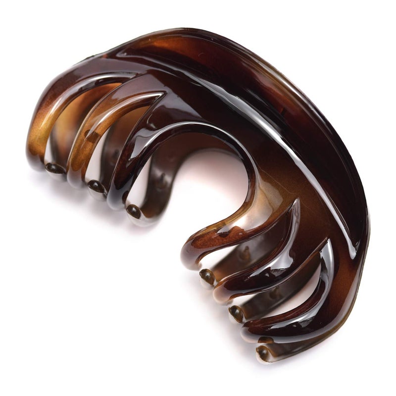 Youxuan 4 Inch Hair Claw for Women, Pretty Clip, Grip for Thick Hair, Coffee - Image 1