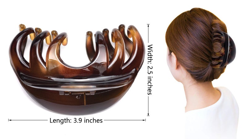 Youxuan 4 Inch Hair Claw for Women, Pretty Clip, Grip for Thick Hair, Coffee - Image 3