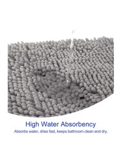 TYCOM 3 Piece Non Slip Fluffy Soft Plush Microfiber Washable Quick Dry Ultra Bath Mats For Tub Bathroom Rugs Bath Mat Light Grey.  - Image 3