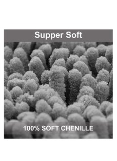 TYCOM 3 Piece Non Slip Fluffy Soft Plush Microfiber Washable Quick Dry Ultra Bath Mats For Tub Bathroom Rugs Bath Mat Light Grey.  - Image 5