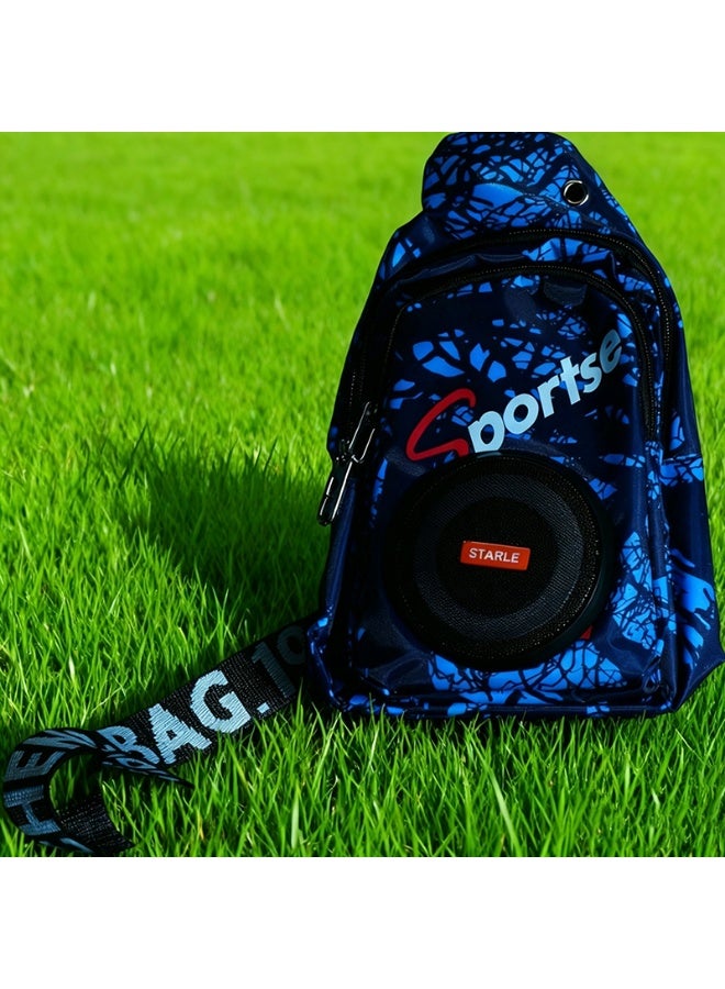 Chest Backpack With Bluetooth Speaker, Waterproof Sling Crossbody Bag with Emergency Charging Port for Outdoor Sports Camping Hiking - Image 5