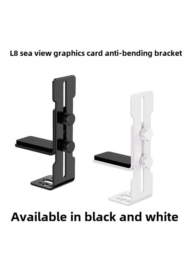 Loquat L8 Video Card Support Frame Sea View Room Chassis 12cm Fan Position Fixed Metal Bracket To Prevent Video Card Sagging Deformation-Color:Black Short Graphics Card Holder  - Image 2