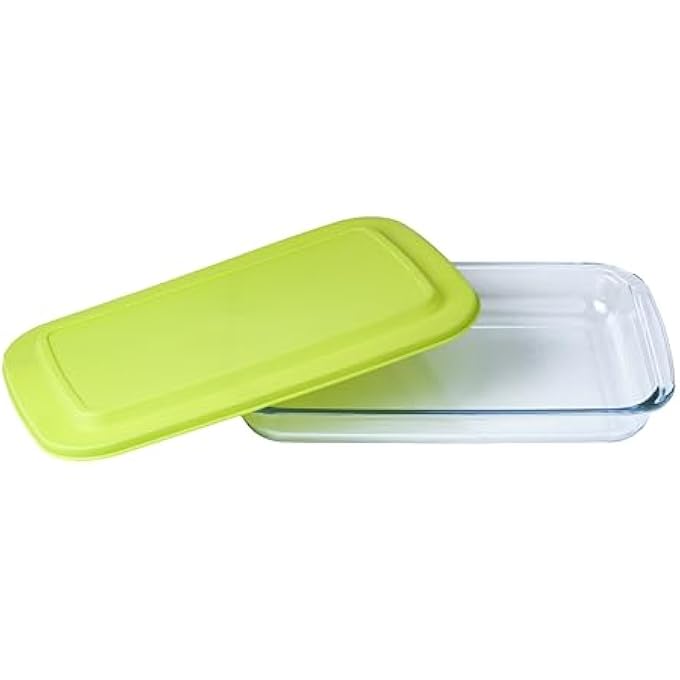 rayihni Glass Rectangle Bakeware With Lid 3 Liter Capacity - Image 2