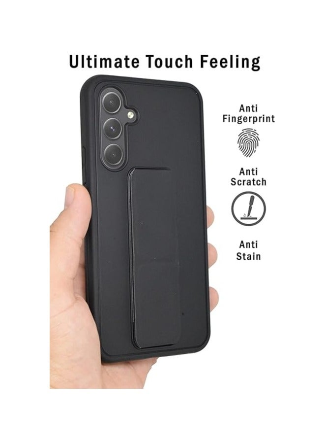 Denx Samsung Galaxy A36 5G And Samsung Galaxy A56 5G Back Stand Case Magnetic Car Holder Soft Silicone Horizontal & Vertical Kickstand Cover Wrist Strap Full protection Case for Samsung Galaxy A36 5G And Samsung Galaxy A56 5G (Black) - Image 2