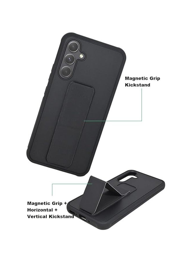 Denx Samsung Galaxy A36 5G And Samsung Galaxy A56 5G Back Stand Case Magnetic Car Holder Soft Silicone Horizontal & Vertical Kickstand Cover Wrist Strap Full protection Case for Samsung Galaxy A36 5G And Samsung Galaxy A56 5G (Black) - Image 3