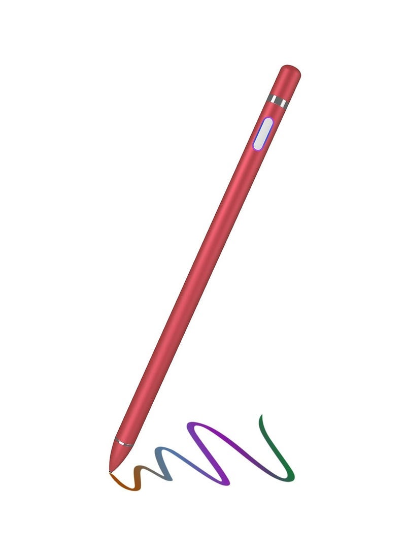 TIGER Universal Stylus Pen Red, Active Stylus Pen for Touch Screens, 1.5mm Metal Fine Point High Sensitivity Digital Stylus Pen Compatible with iPad, Android Tablet and Other Touch Screens - Red - Image 1