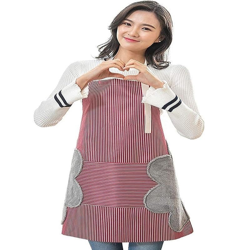 Omdhanu Kitchen Apron Adjustable With Large Pocket Oxford Cloth Comfortable Breathable Durable Cooking Apron For Men Women Machine Washable 1Pcs Multicolor - Image 1