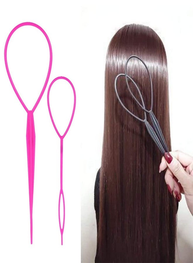 nanaxagly 4 Pairs Hair Tail Tools, Hair Braid Accessories, Ponytail Maker for women Girs, French Braid Tool Loop for Hair Styling (4 Colors Set) - Image 3