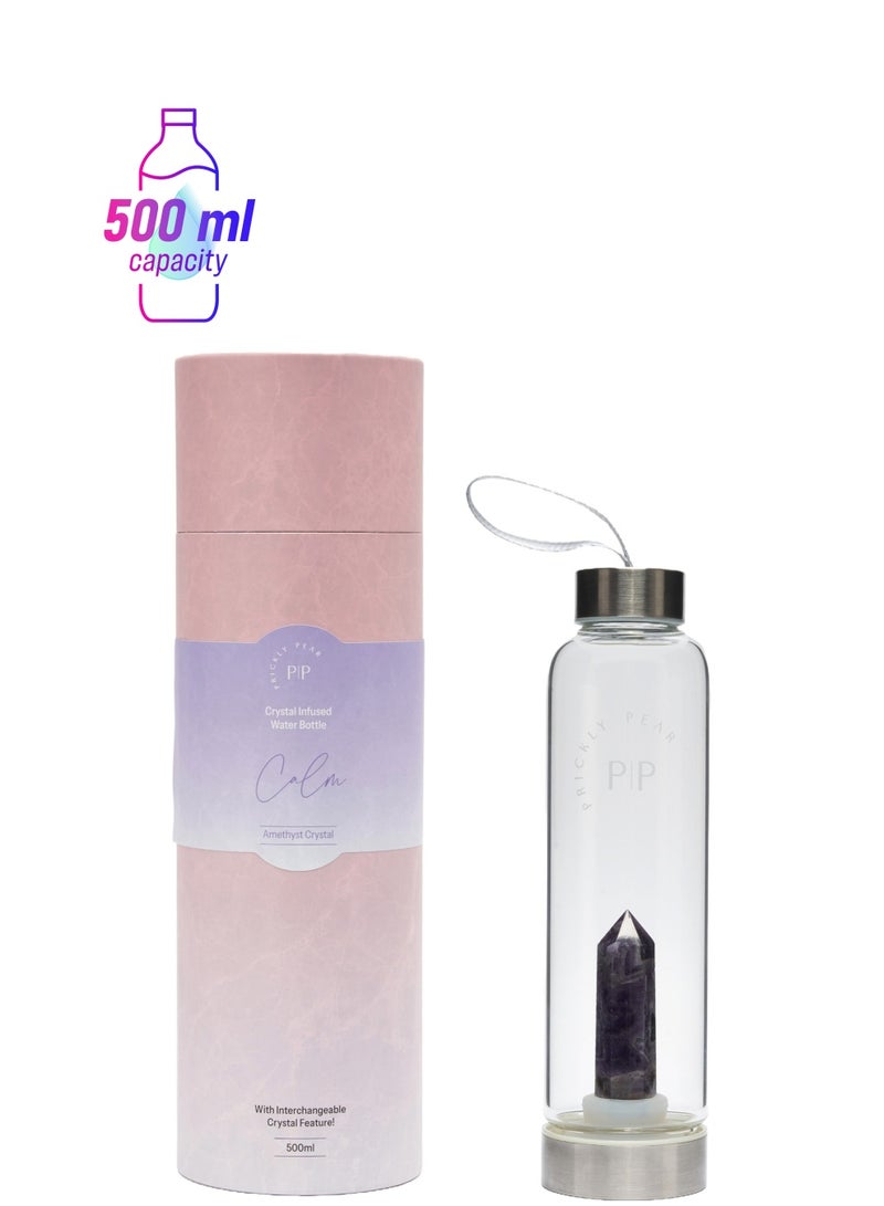 Prickly Pear Amethyst Interchangeable Crystal Water Bottle - Image 1