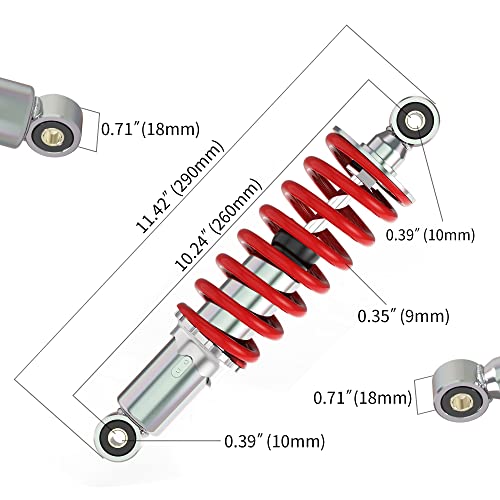 MTATCN 260mm Rear Shock, 10-1/4" Mono Shock Adjustable Replacement for SDG SSR Lifan 110cc 125cc 140cc 200cc 250cc Pit Dirt Bike - Image 3