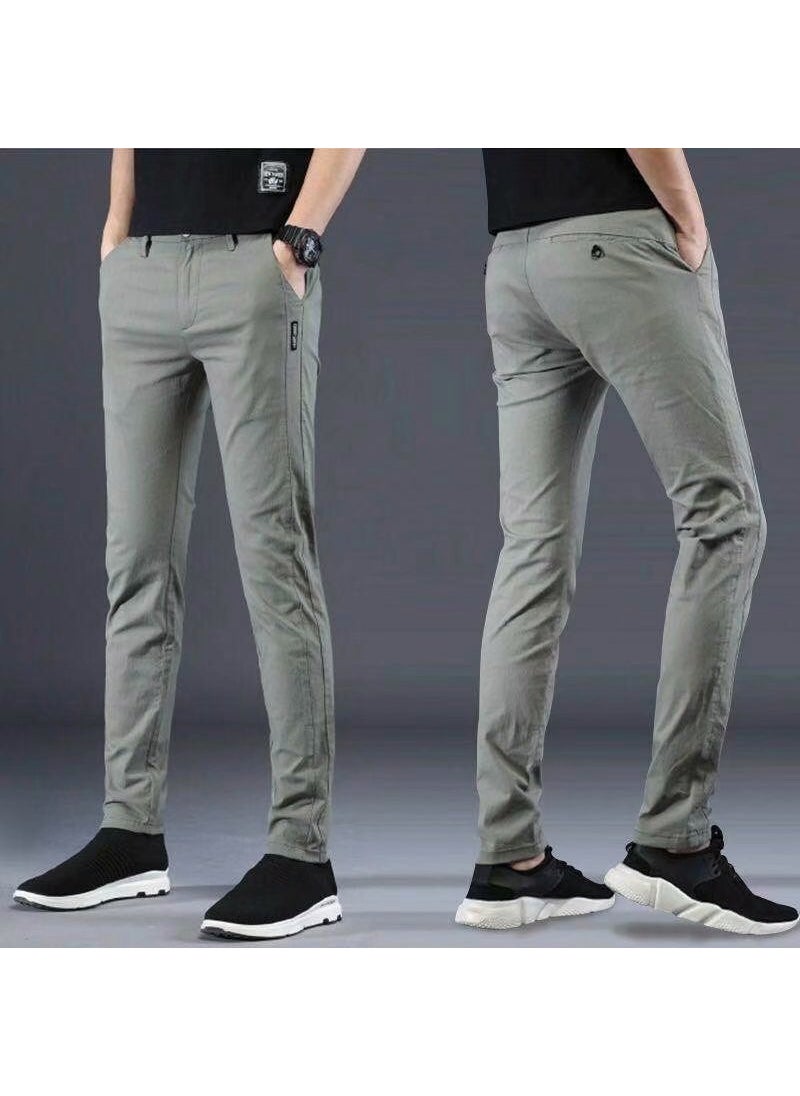 Factory direct men's pants 2021 spring and summer new thin slim straight pants youth versatile stretch casual pants