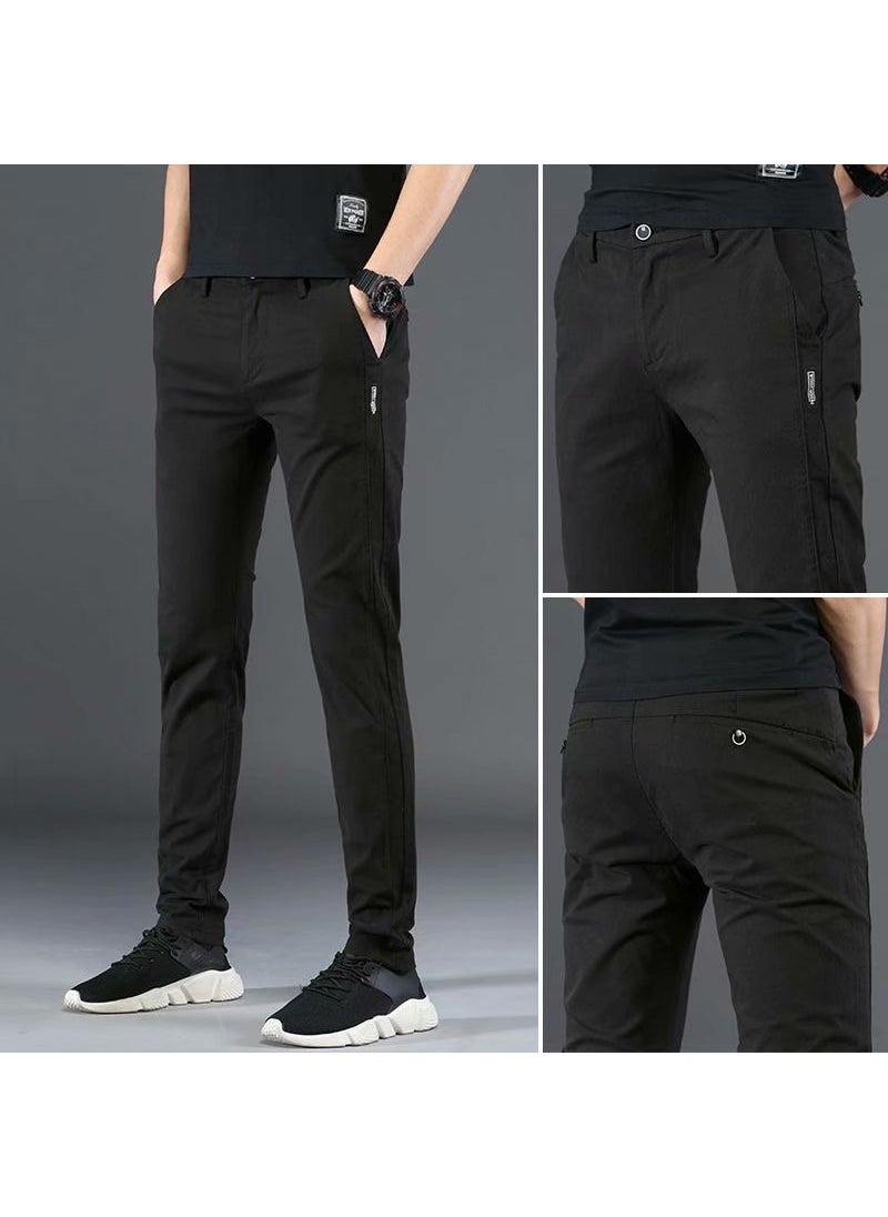 Factory direct men's pants 2021 spring and summer new thin slim straight pants youth versatile stretch casual pants