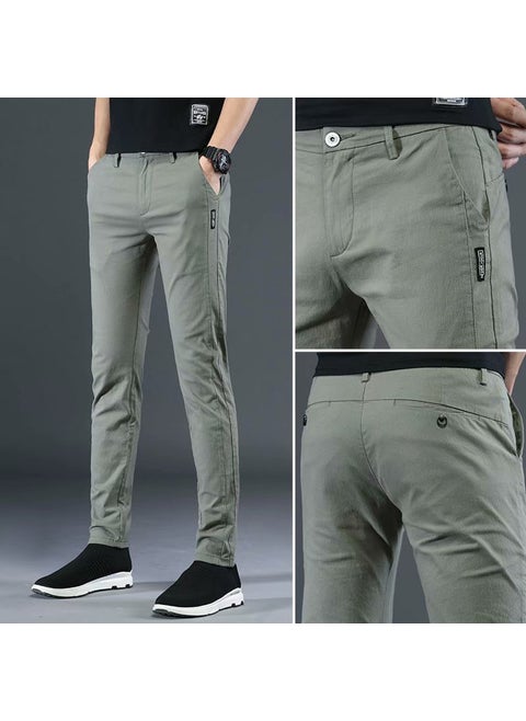 Factory direct men's pants 2021 spring and summer new thin slim straight pants youth versatile stretch casual pants