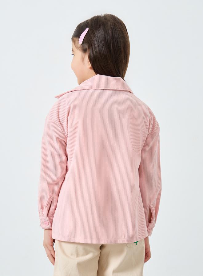 Styli Girls Corduroy Shirt with Flap Pockets - Image 5