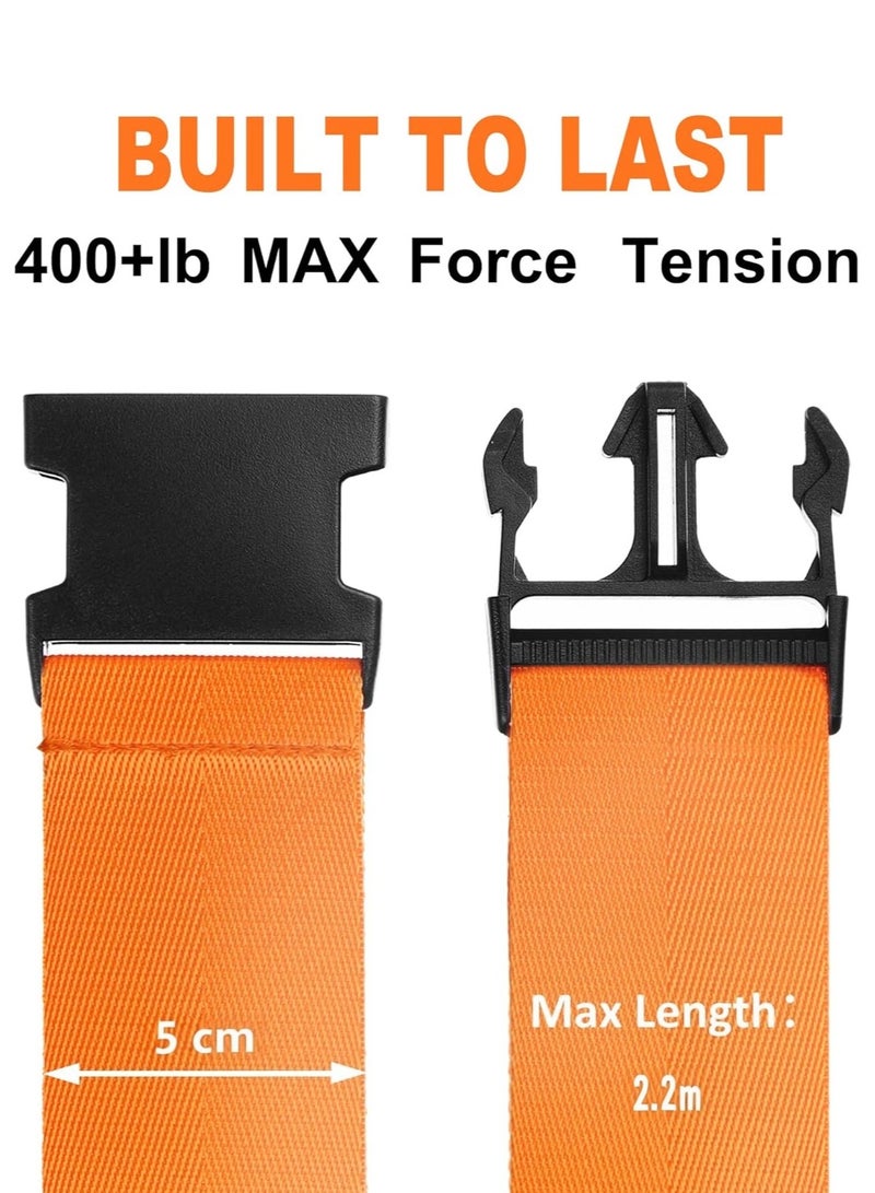 JoyousSto Luggage Straps for Suitcases 4 Pack, Travel Essentials, Luggage Strap for Travel Suitcase & Bag Closure and for Easy Identification, Travel Accessories for Safety & Convenience,Orange - Image 2