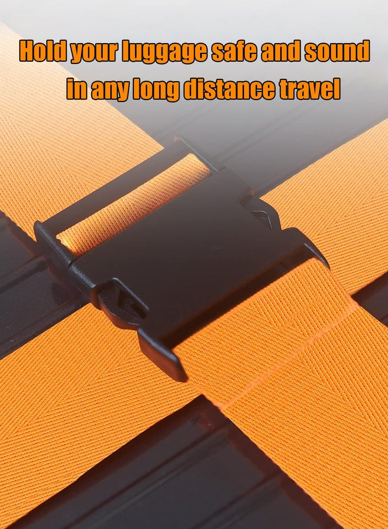 JoyousSto Luggage Straps for Suitcases 4 Pack, Travel Essentials, Luggage Strap for Travel Suitcase & Bag Closure and for Easy Identification, Travel Accessories for Safety & Convenience,Orange - Image 4