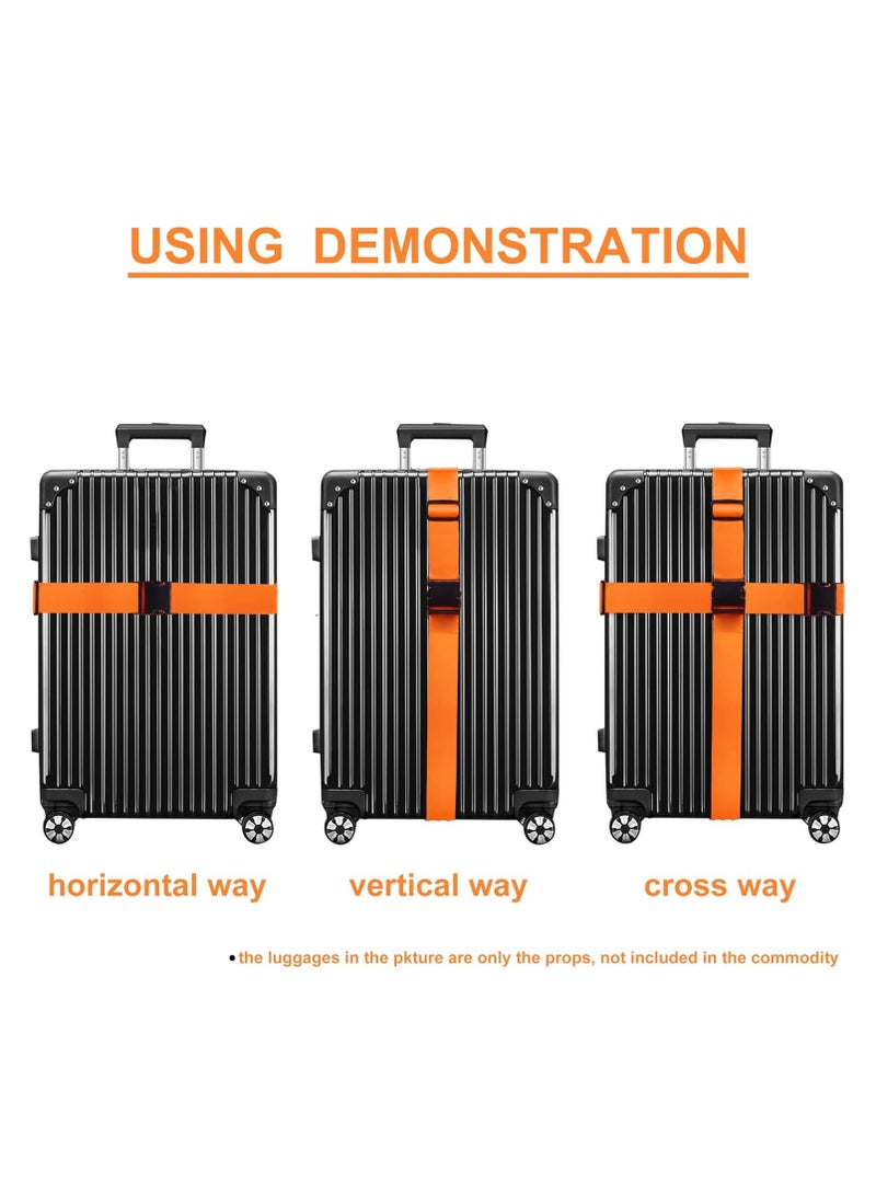 JoyousSto Luggage Straps for Suitcases 4 Pack, Travel Essentials, Luggage Strap for Travel Suitcase & Bag Closure and for Easy Identification, Travel Accessories for Safety & Convenience,Orange - Image 5